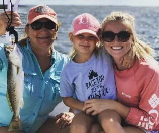 Happy girls fishing in Apalachicola